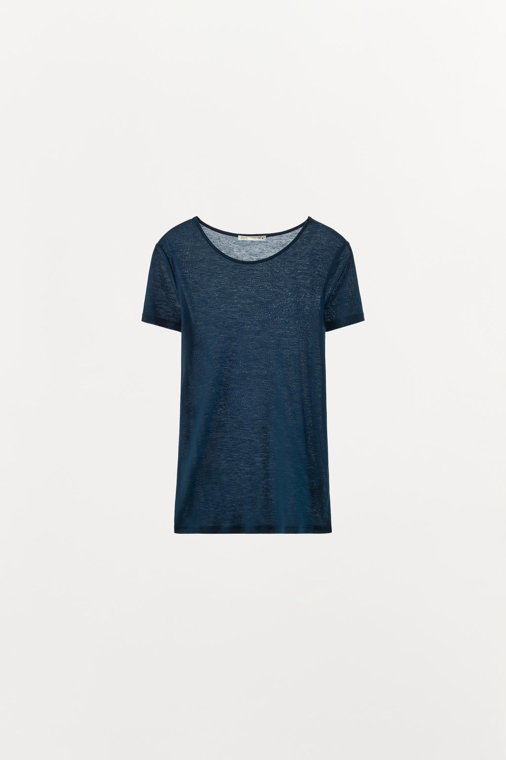 CAMISETA LISA MEZCLA LANA / Azul - Zara фото 4