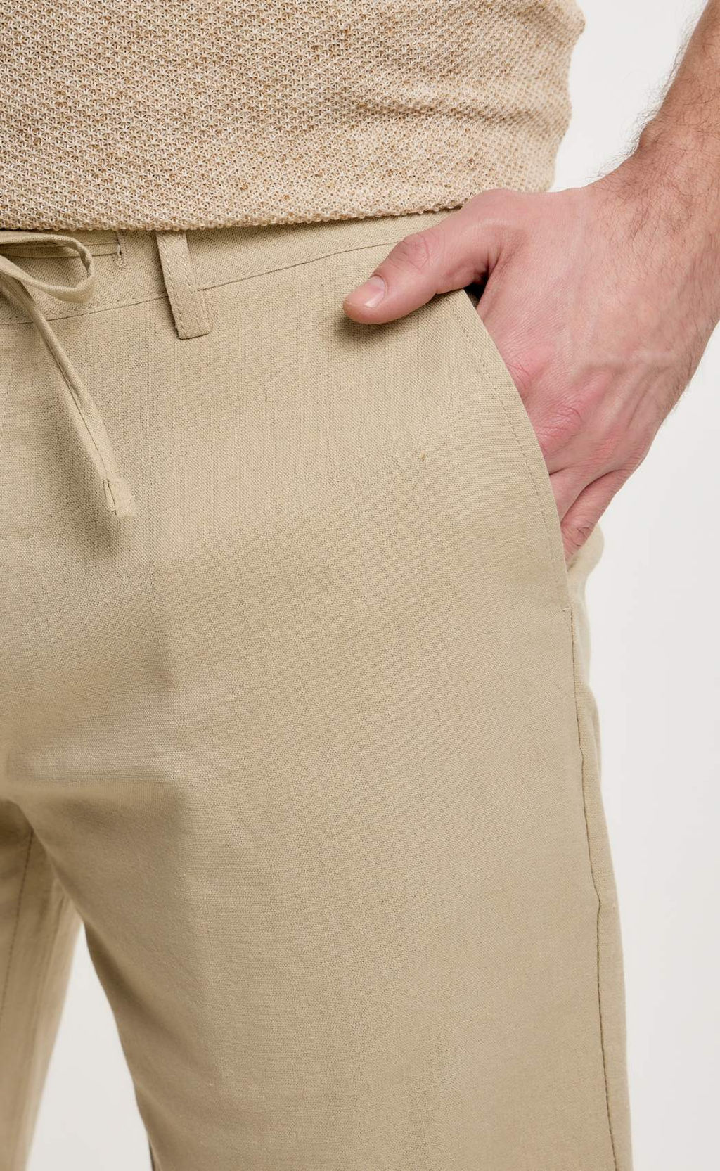 Шорты лен F511-0960-1 d.beige