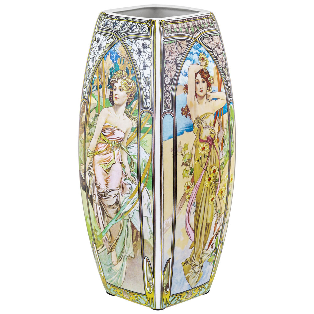 Ваза 3 л 12,5*12,5*30 см "Времена суток" квадрат, NEW BONE CHINA