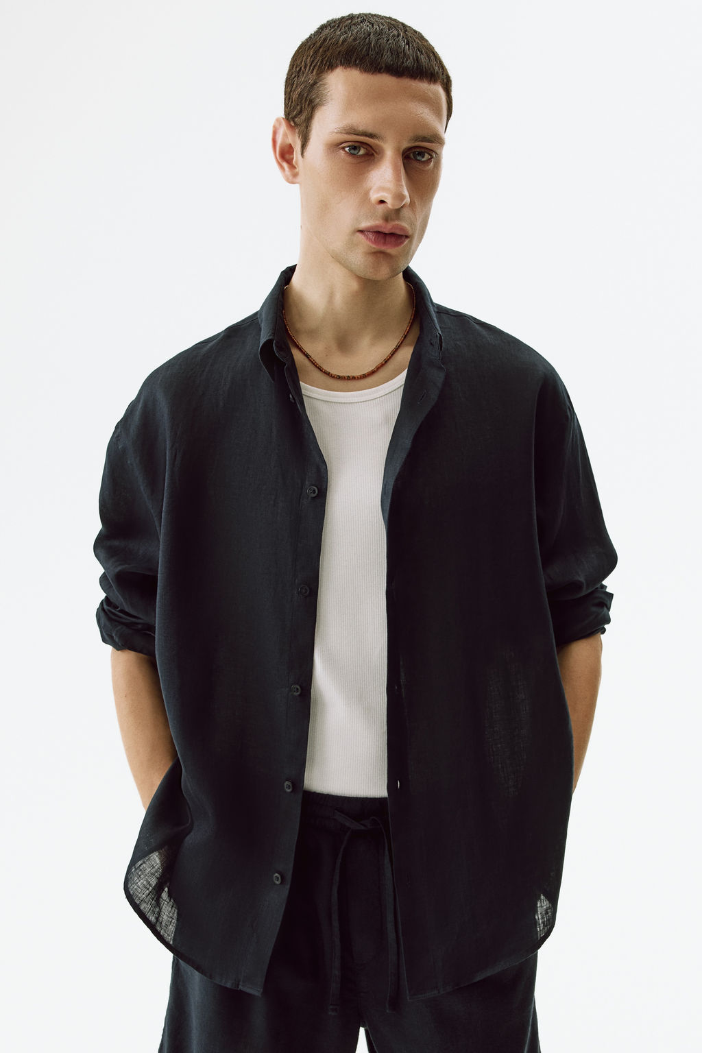 Camisa de lino Relaxed Fit - H&m фото 4