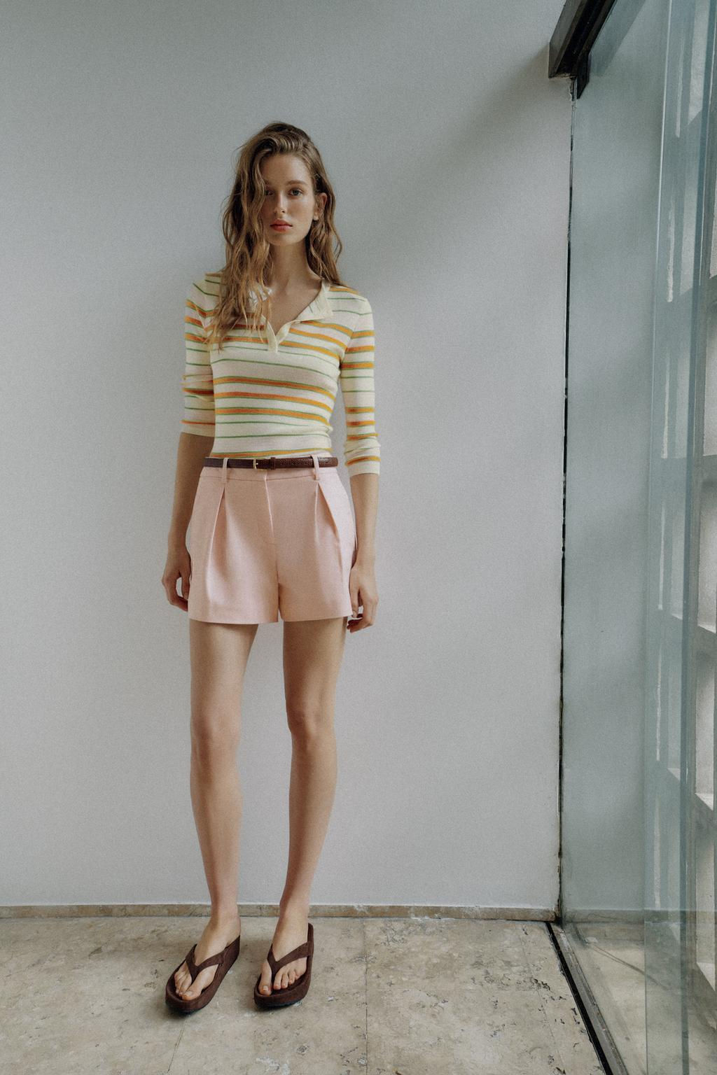 DARTED BERMUDA SHORTS WITH BELT - Zara фото 34