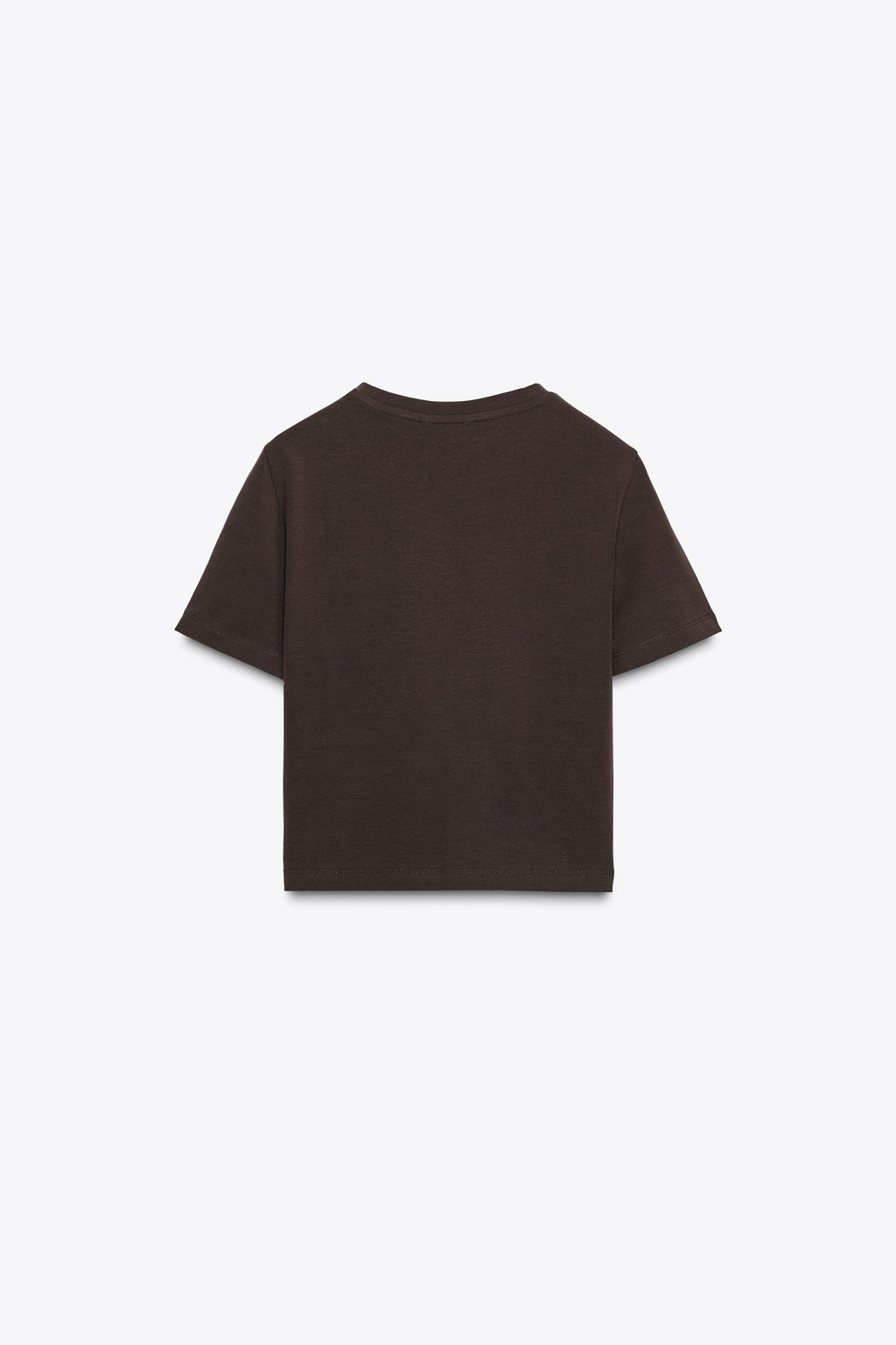 CAMISETA CROPPED MANGA CORTA / Chocolate - Zara фото 6