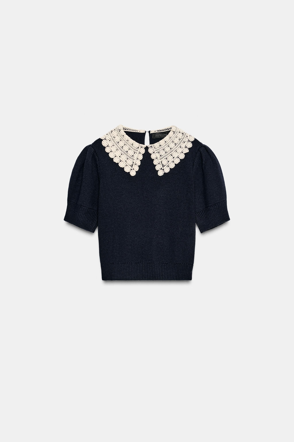 SHORT SLEEVE CROCHET KNIT JUMPER - Zara фото 5