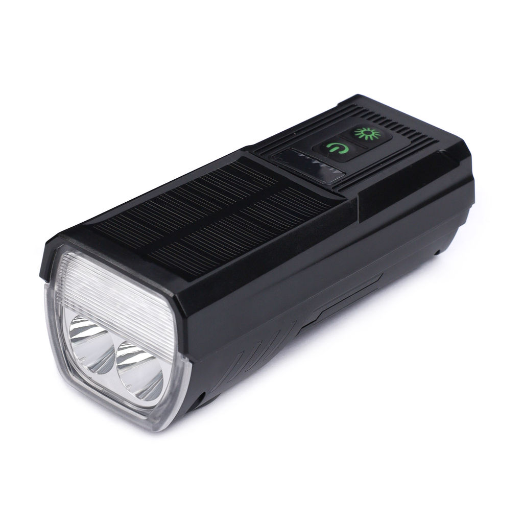 Фонарь передний COMIRON SOLAR LIGHT корпус: PC CARBON; свет: 1000lm; сигнал 130Дб, аккумулятор 4000 mAh подзарядка от солнца, Type-C. /уп20/80/ - Галеонтрейд фото 4