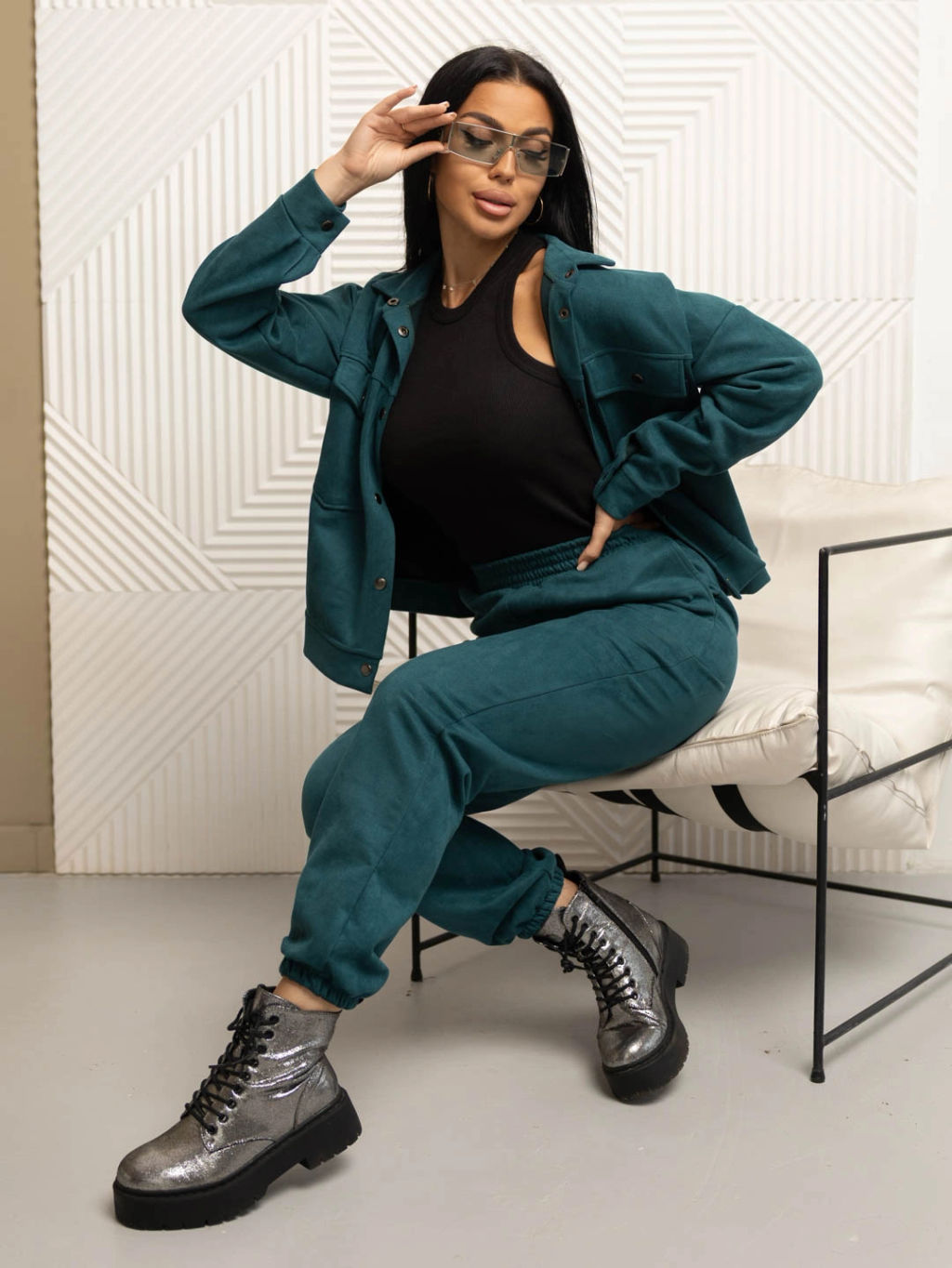 Костюм женский, цвет зеленый