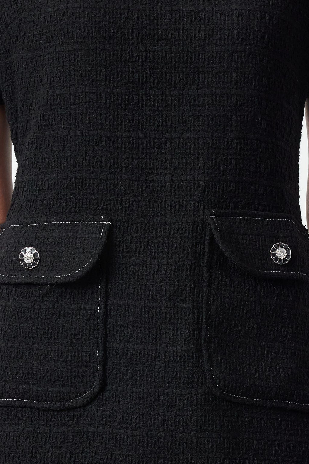 TRENDYOLMILLA Siyah A Kesim Cep Detayl? Mini Dokuma Elbise TWOAW25EL00169  фото 3