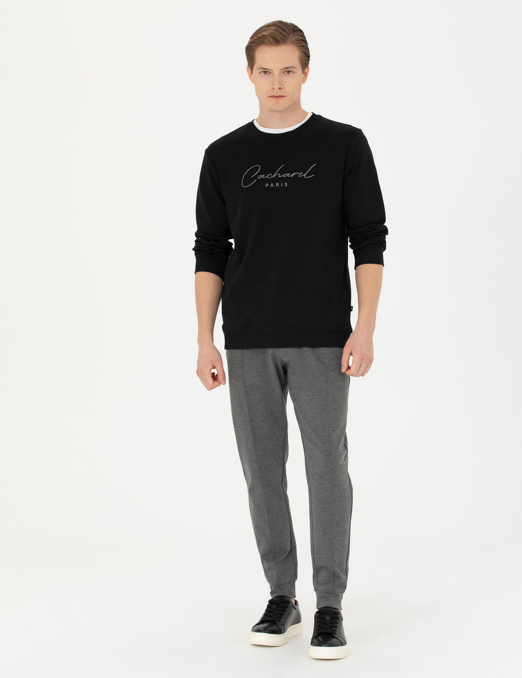 Серые меланжевые спортивные штаны New Slim Fit