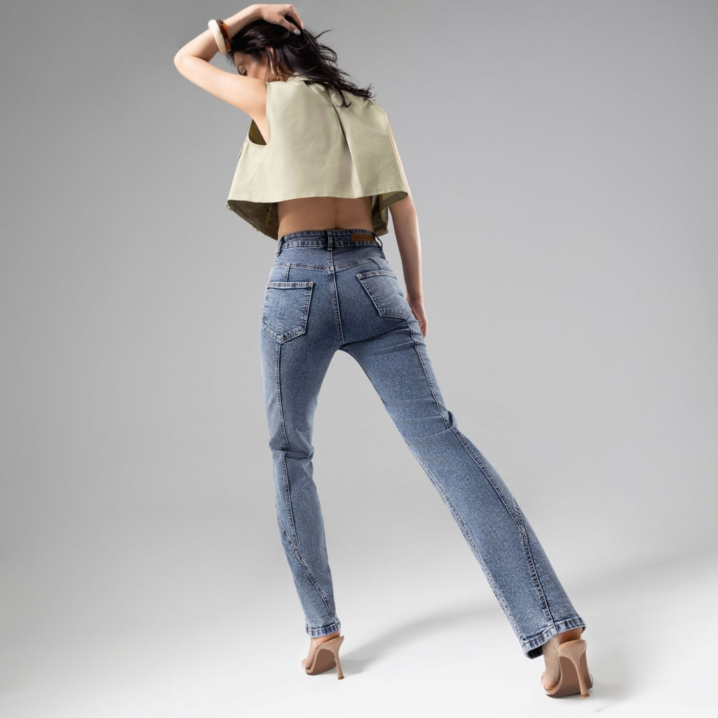 Джинсы с эффектом пуш-ап New York (blue) - Charutti фото 11