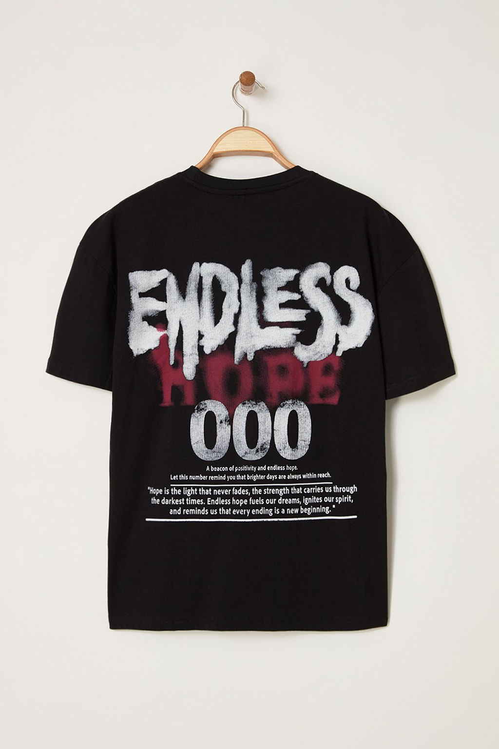 TRENDYOL MAN Siyah Oversize/Genis Kesim Endless Bask?l? %100 Pamuk T-Shirt TMNSS25TS00137 - Trendyolmilla фото 4