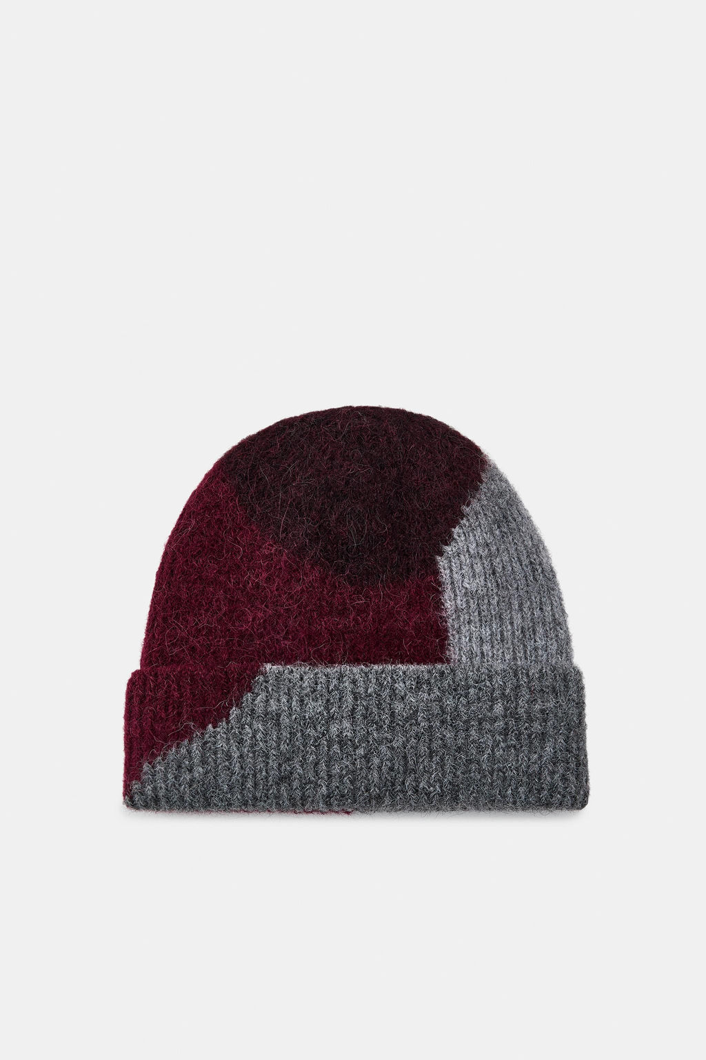 GORRO BEANIE PUNTO ESTAMPADO / Burgundy