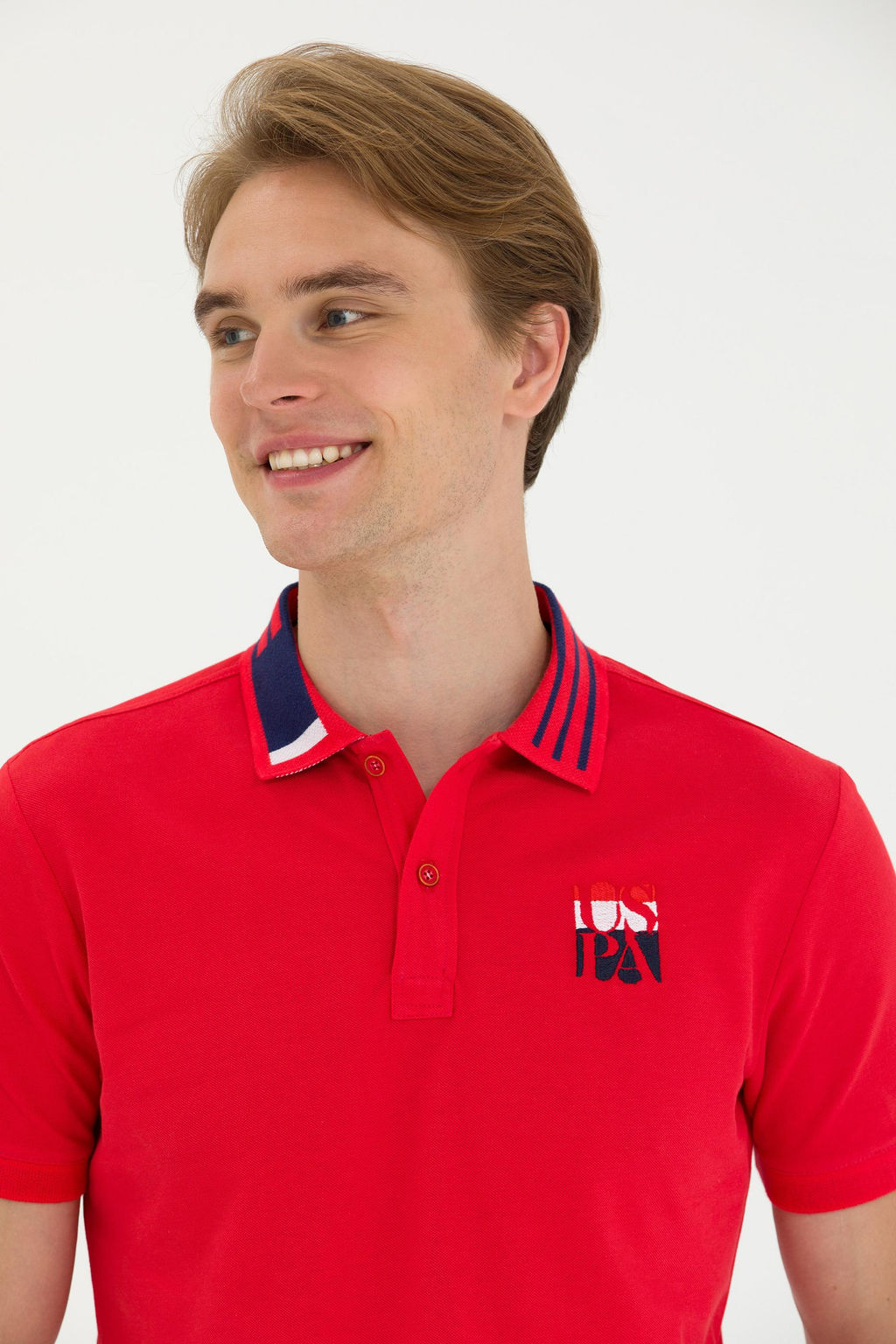 Мужская красная футболка с воротником-поло - U.s. polo assn фото 3