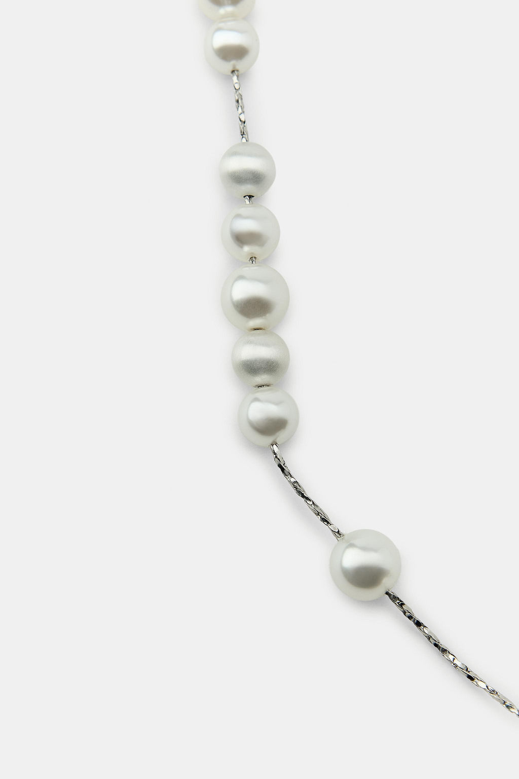 METAL CORD FAUX PEARL NECKLACE - Zara фото 2