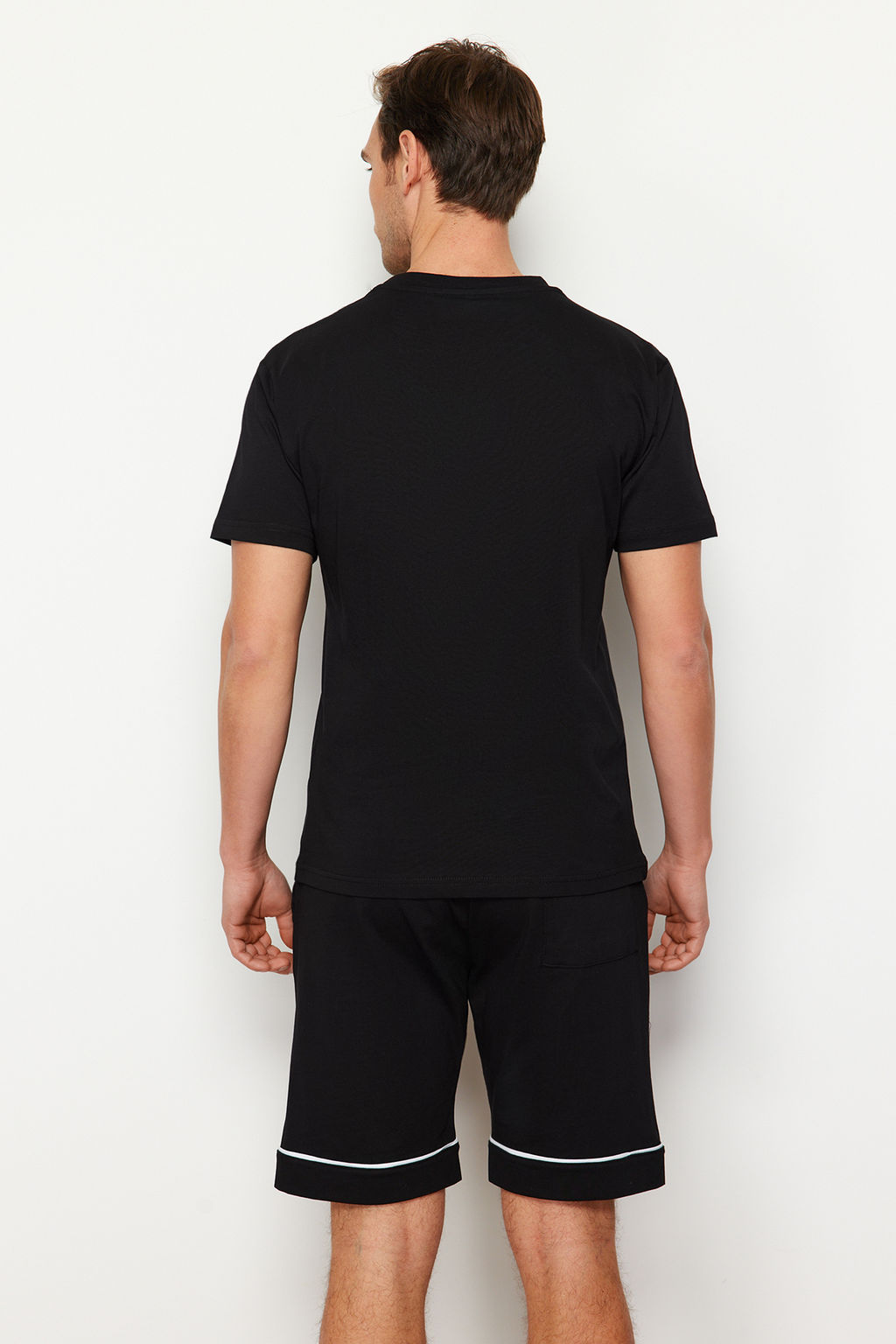 TRENDYOL MAN Gri Melanj Regular Fit Biyeli Orme Sortlu Pijama Tak?m? TMNSS24PT00021 - Trendyolmilla фото 6