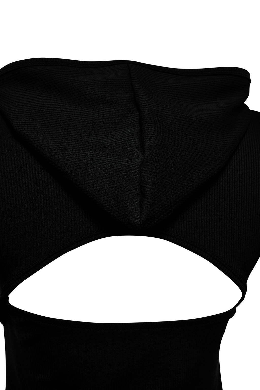 Trendyolmilla Siyah Fitilli Basparmak ve S?rt? Pencere/Cut Out Detayl? Orme Spor Ust/Bluz THMAW24BZ00004  фото 7