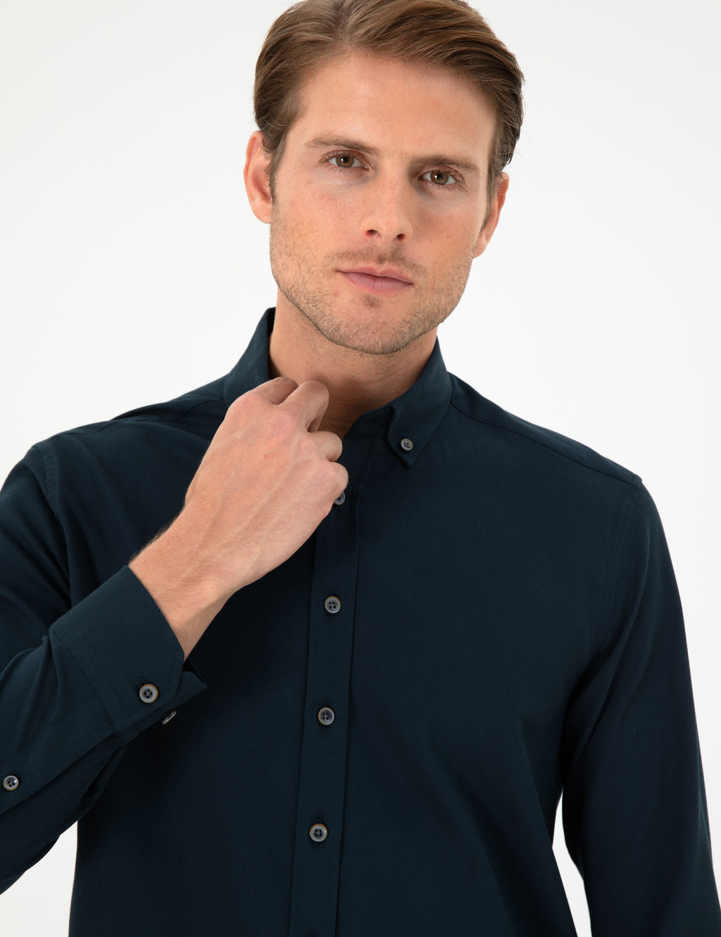 Lacivert Regular Fit Uzun Kollu G_mlek