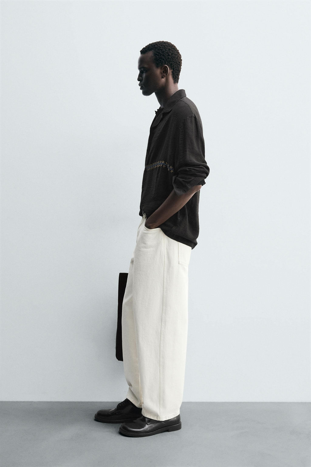 GEOMETRIC EMBROIDERY FLOWING SHIRT - Zara фото 4