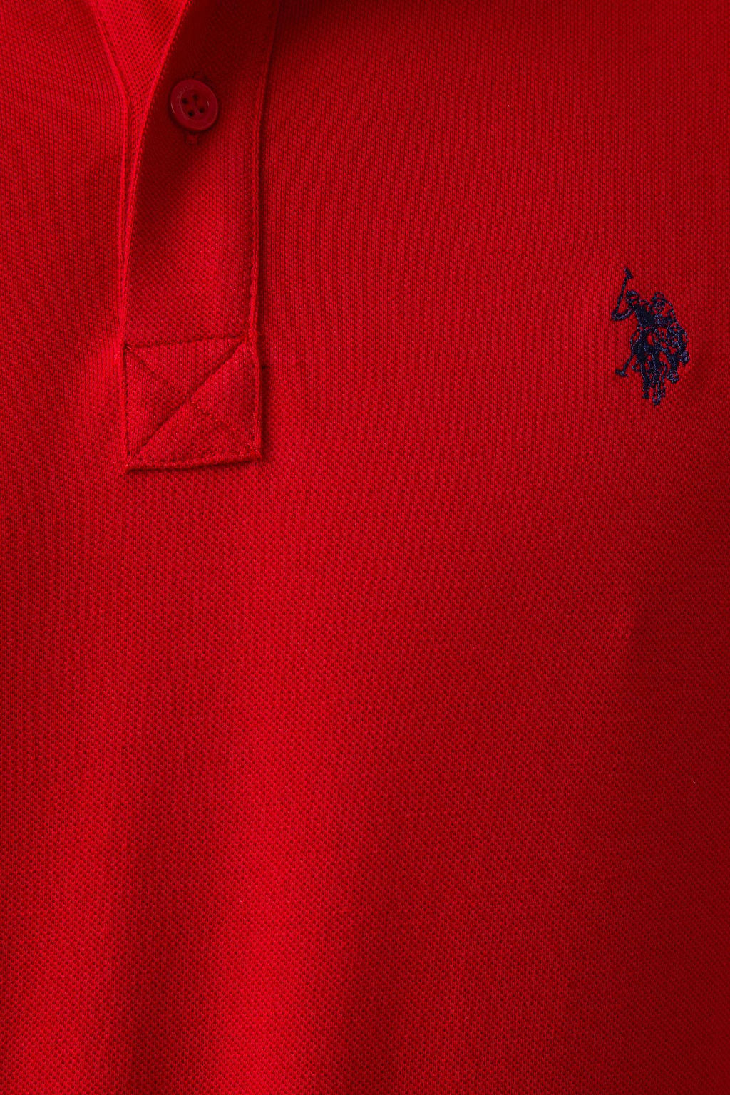 Мужская красная базовая футболка с воротником-поло Неожиданная скидка в корзине - U.s. polo assn фото 10