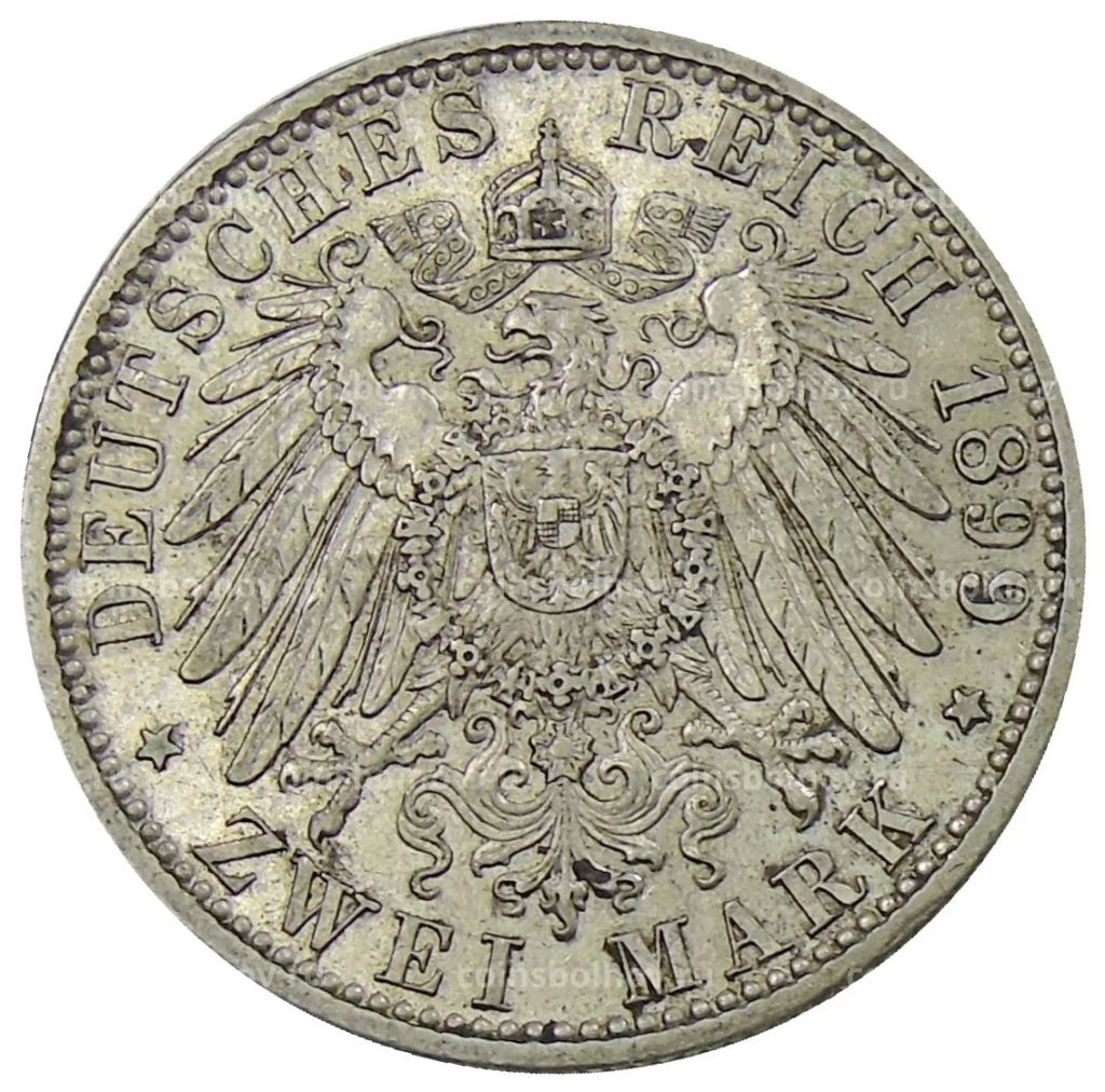 2 марки 1899 года D Германия (Бавария)