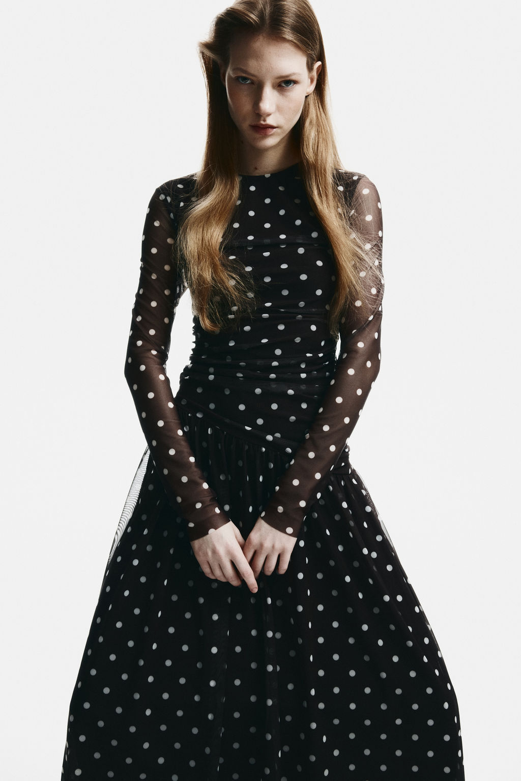 Vestido drapeado de malla - H&m фото 3