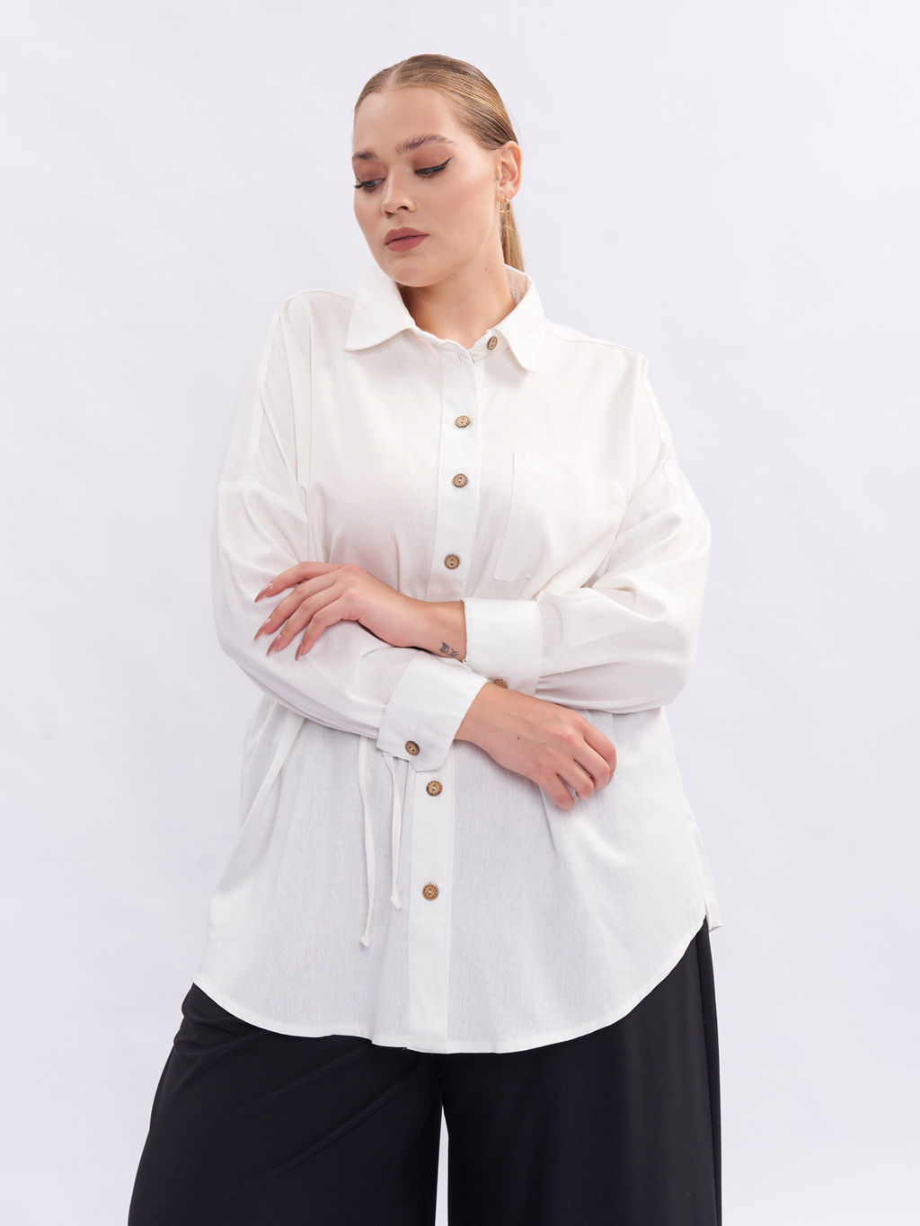 Рубашка льняная TBL28352WHT04 - Артесса фото 10