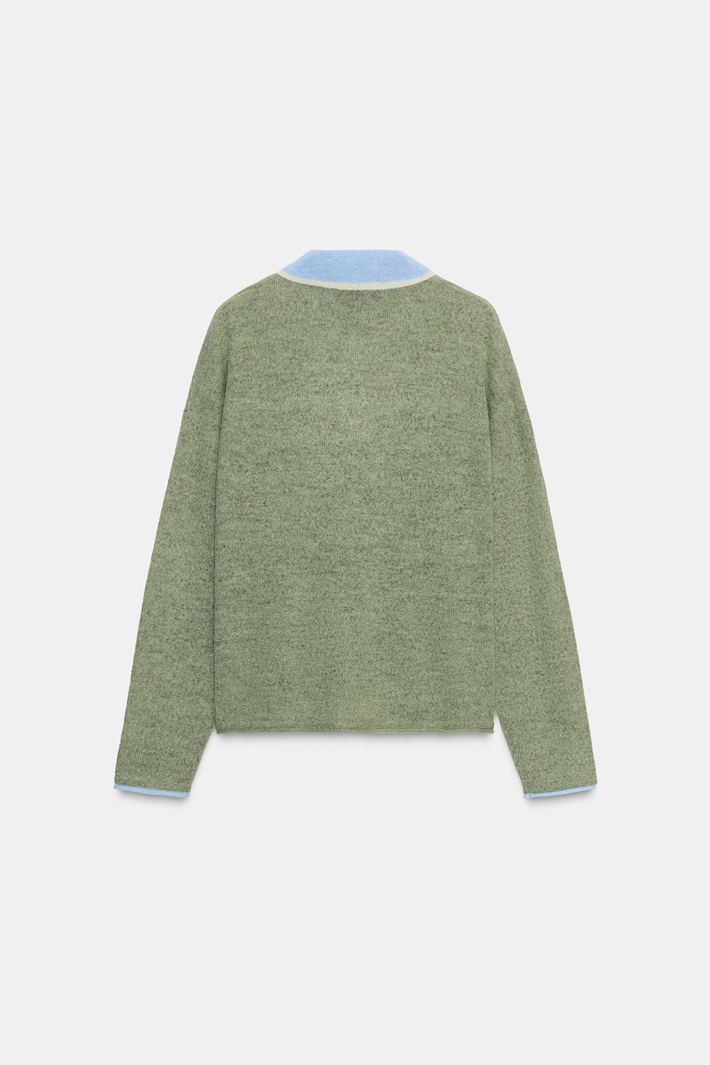 CONTRAST KNIT POLO SWEATER - Zara фото 9