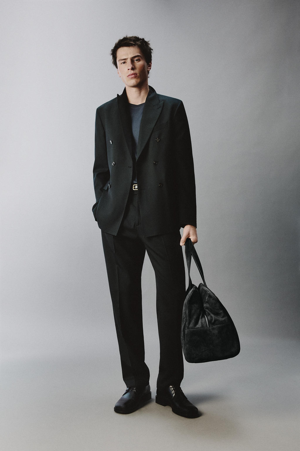 DOUBLE-BREASTED WOOL BLEND SUIT BLAZER - Zara фото 10