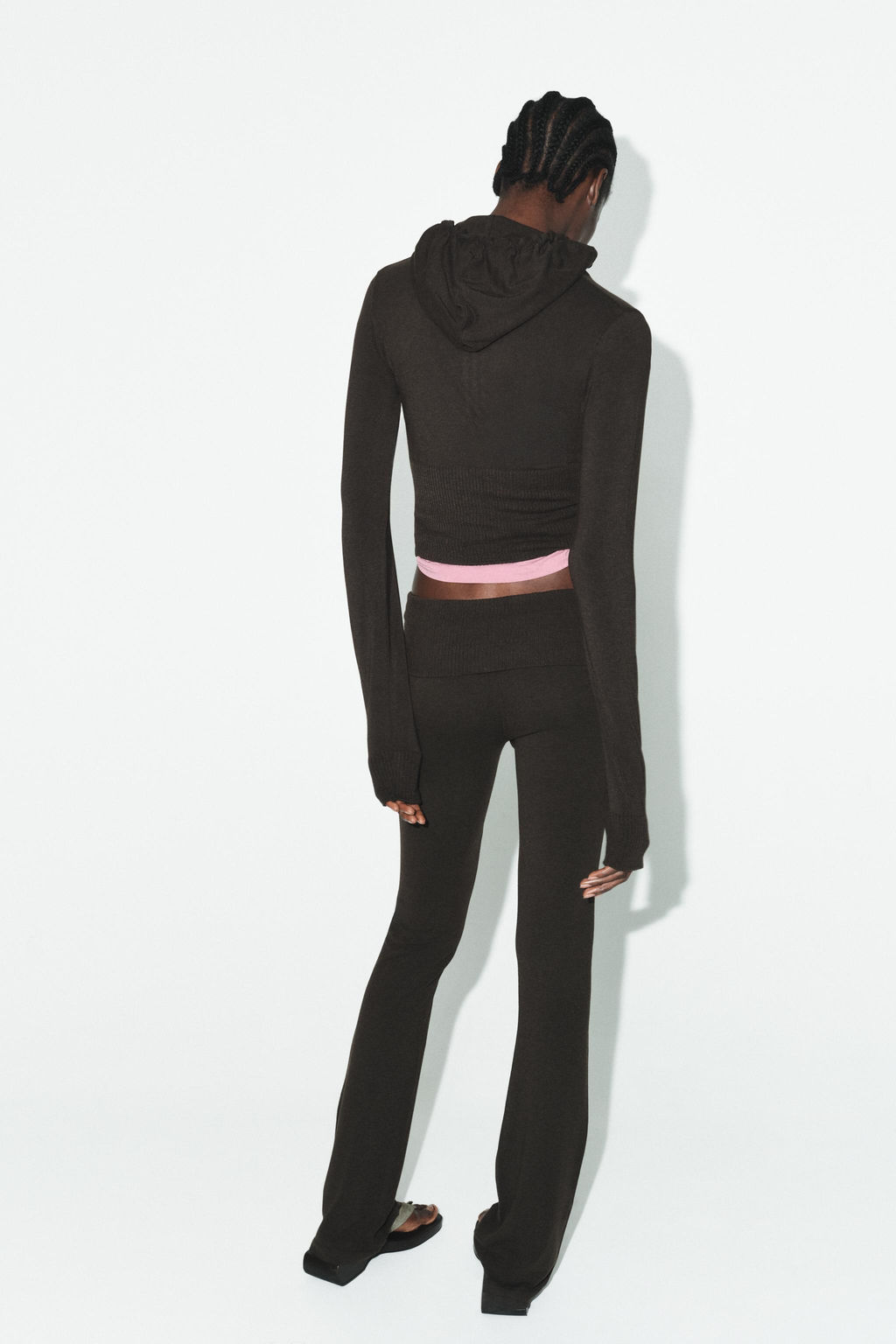 PANTAL?N FLARE SEAMLESS / marr?n vigor?