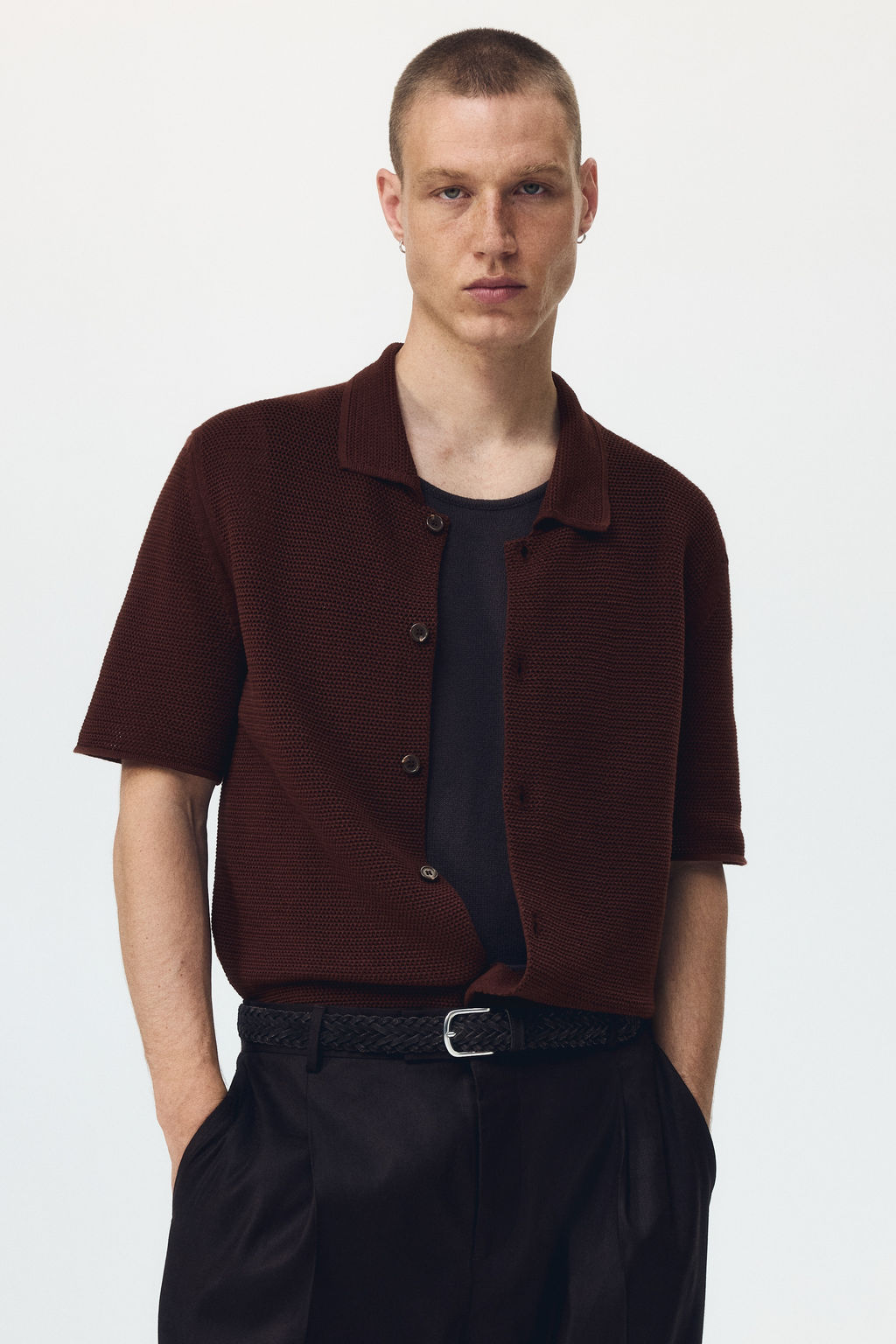 Camisa en punto calado Regular Fit - H&m фото 5