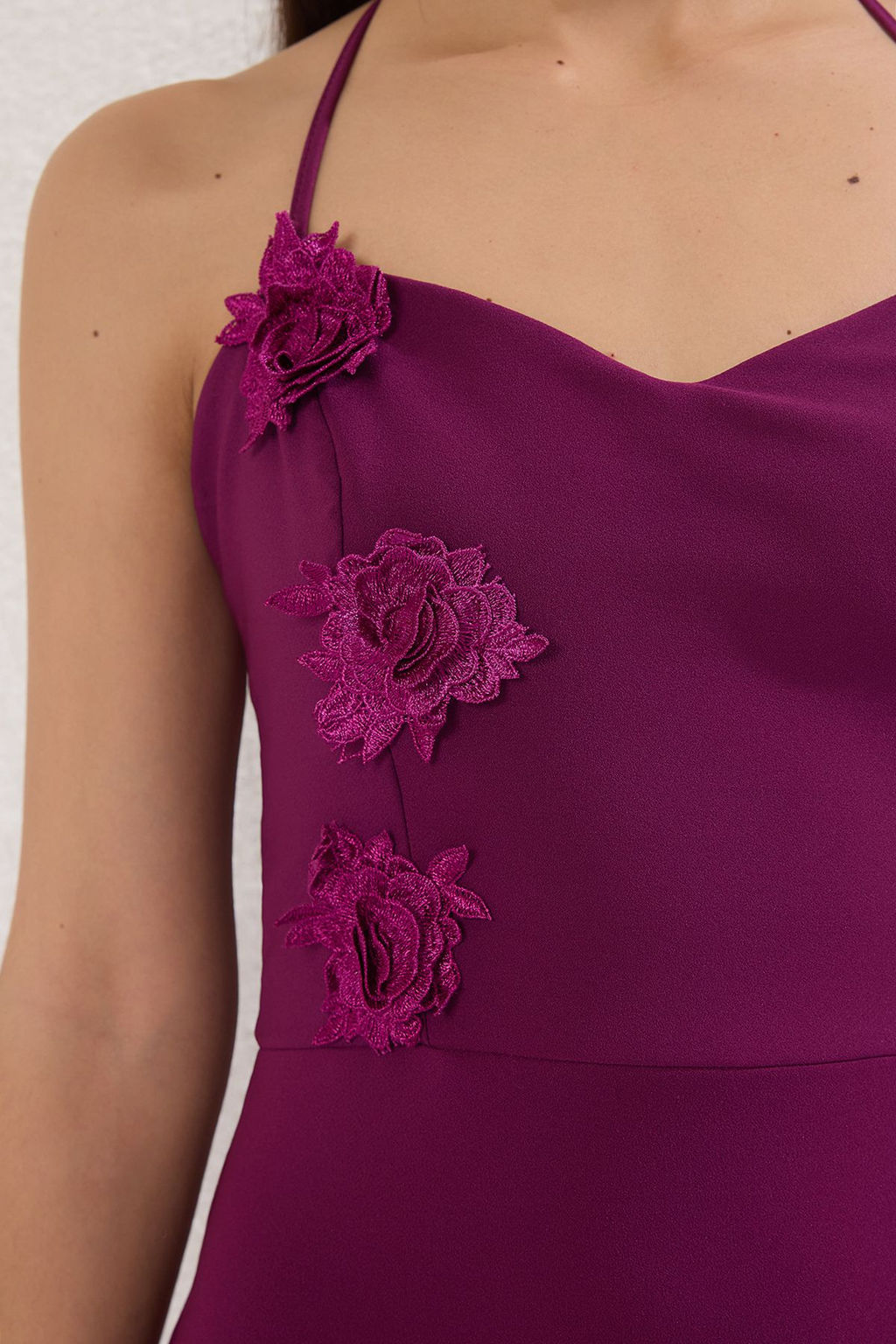 TRENDYOLMILLA Murdum Gul Detayl? Dokuma Uzun S?k Abiye & Mezuniyet Elbise TPRSS25AE00164  фото 8