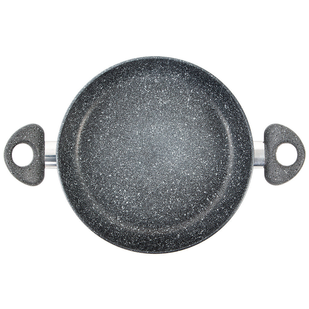 Жаровня с антипригарным покрытием д26см Stone Pan, h6,8см, s0,3см, ручки из термостойкого пластика, усиленное минералами покрытие (Россия) - Домашняя мода фото 2
