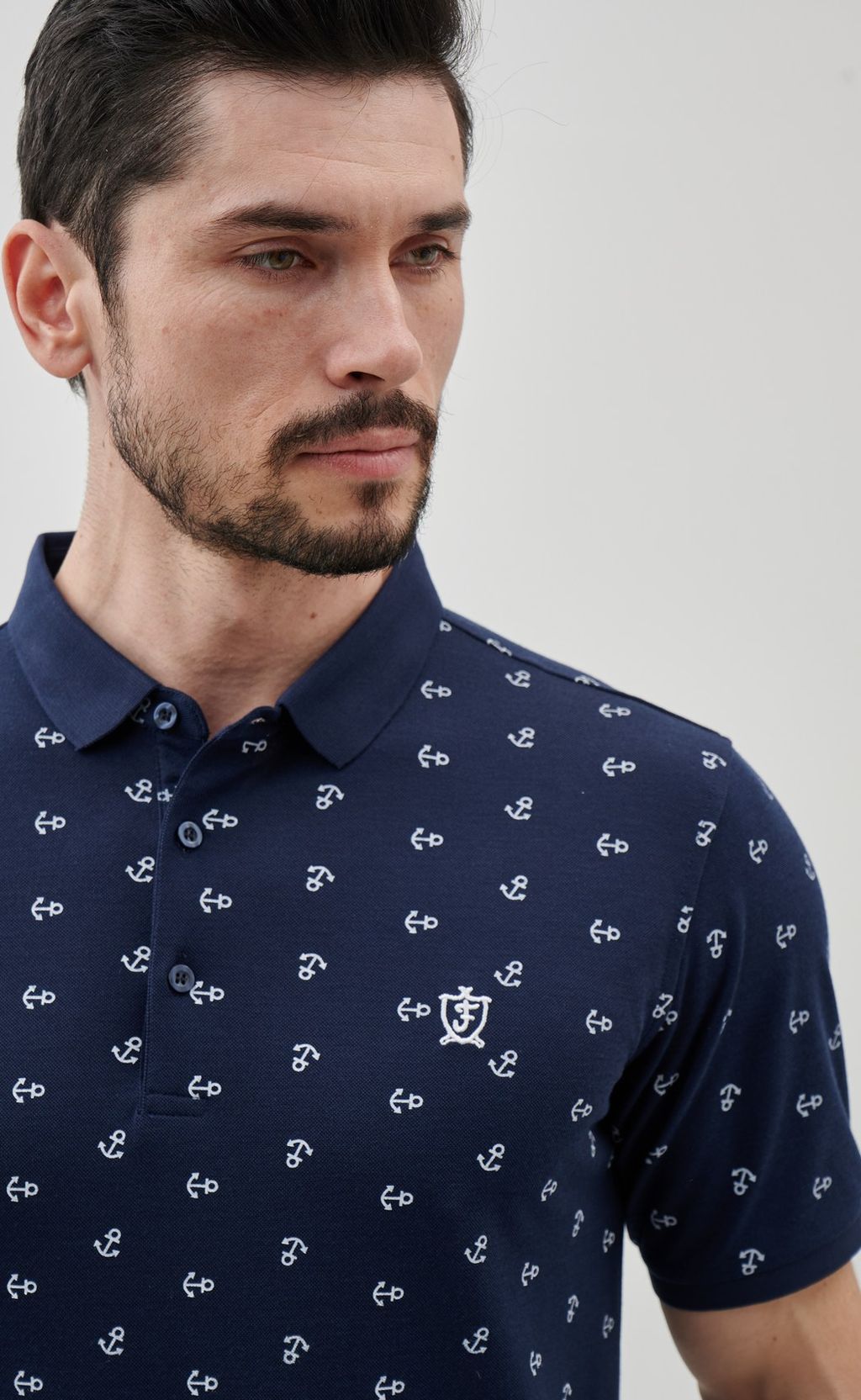 Футболка-поло FJ207-03 d.blue print - Fine joyce фото 7