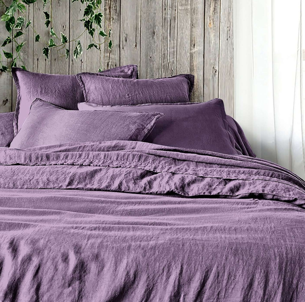 Постельное белье вареный хлопок - Сирень 2 сп. с Евро простыней (нав.70х70)