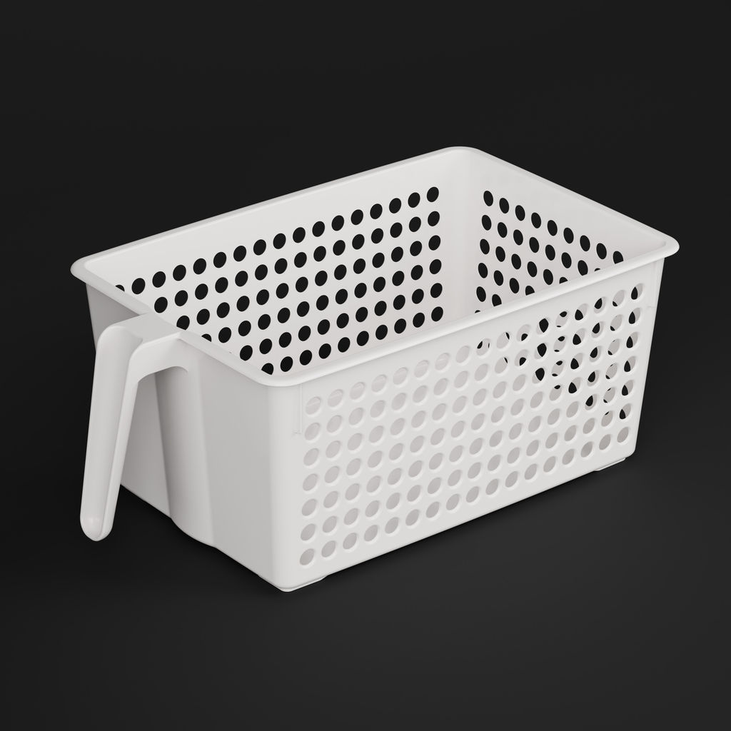 Цена за 2 шт. Корзина для хранения с ручкой (белый) М8973