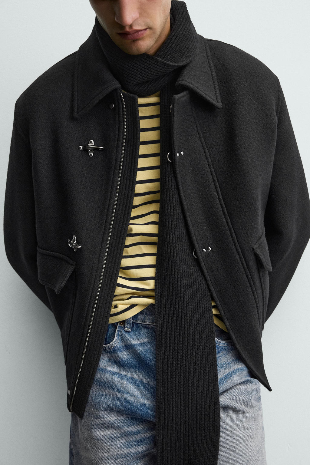 WOOL BLEND COAT WITH FIREMAN CLASP FASTENING - Zara фото 5