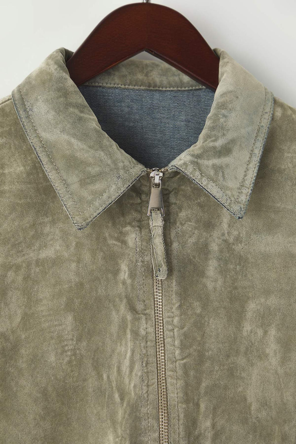 Bej Suet Gorunumlu Flok Bask?l? Regular Denim Ceket TWOAW26CE00050 - Trendyolmilla фото 6
