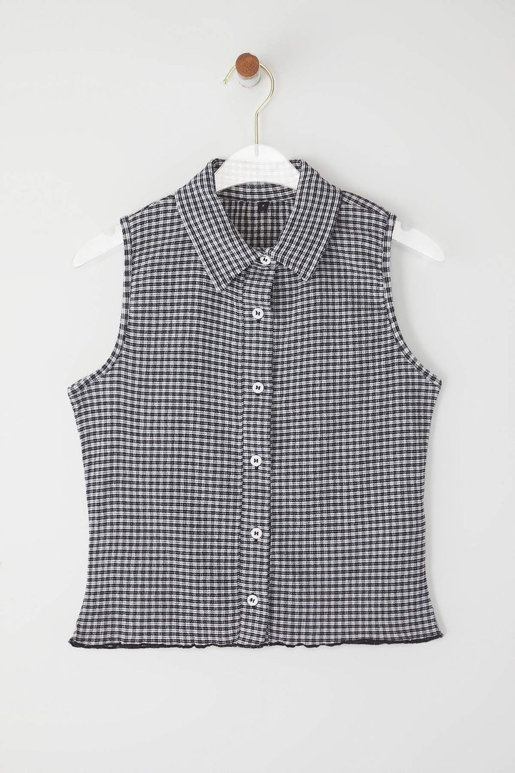 Siyah Poti Kare Polo Yaka Fitted Esnek Orme Bluz TWOSS25BZ00566 - Trendyolmilla фото 6