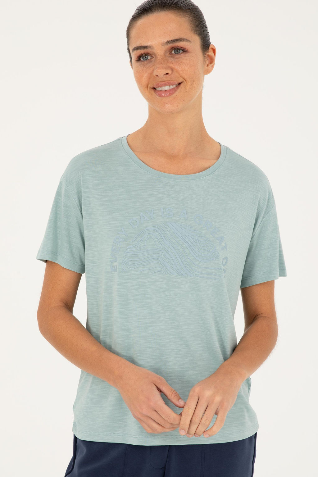 U. S. Polo Assn / Женская зеленая футболка с круглым вырезом - U.s. polo assn фото 3