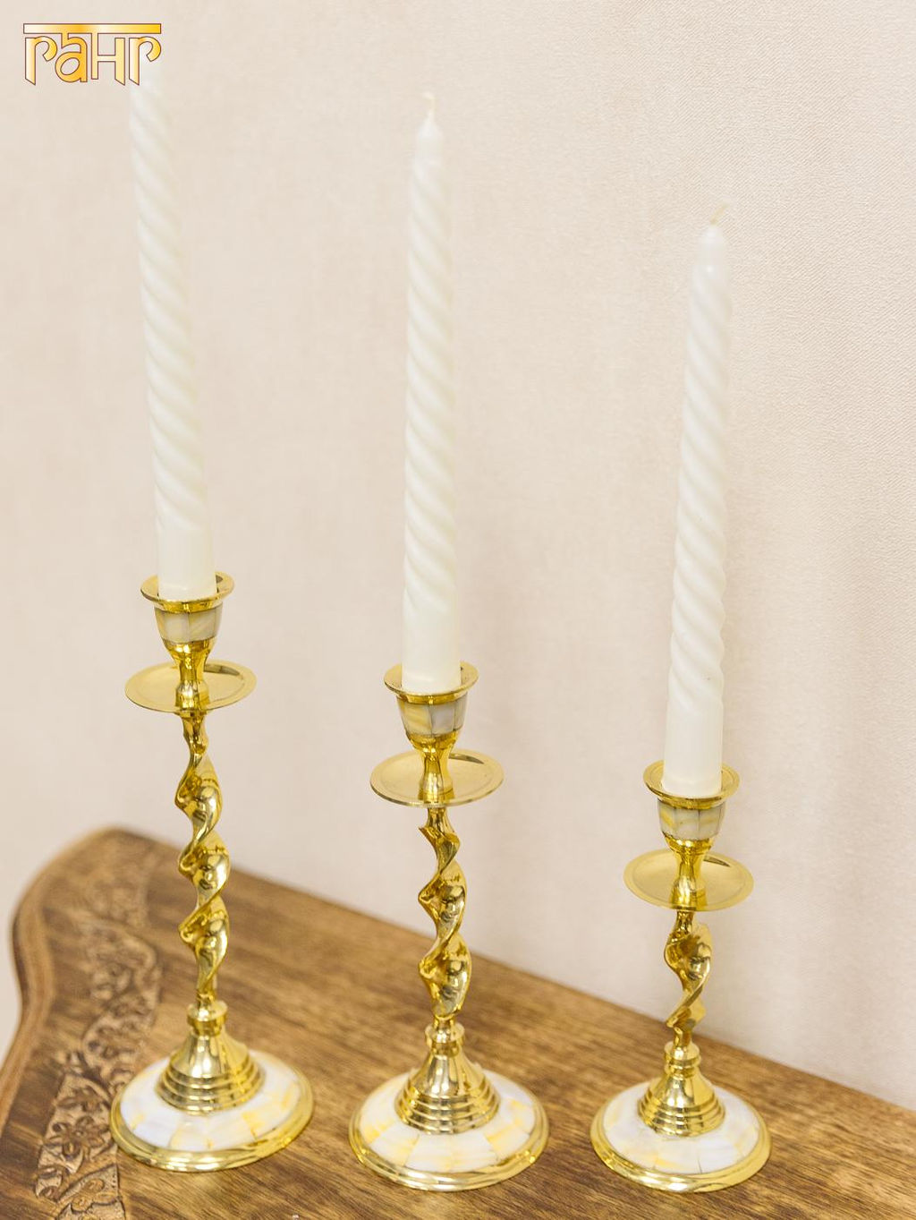 Подсвечник набор из 3-х на 1 свечу с перламутром № П5212/3 - Ганг фото 2
