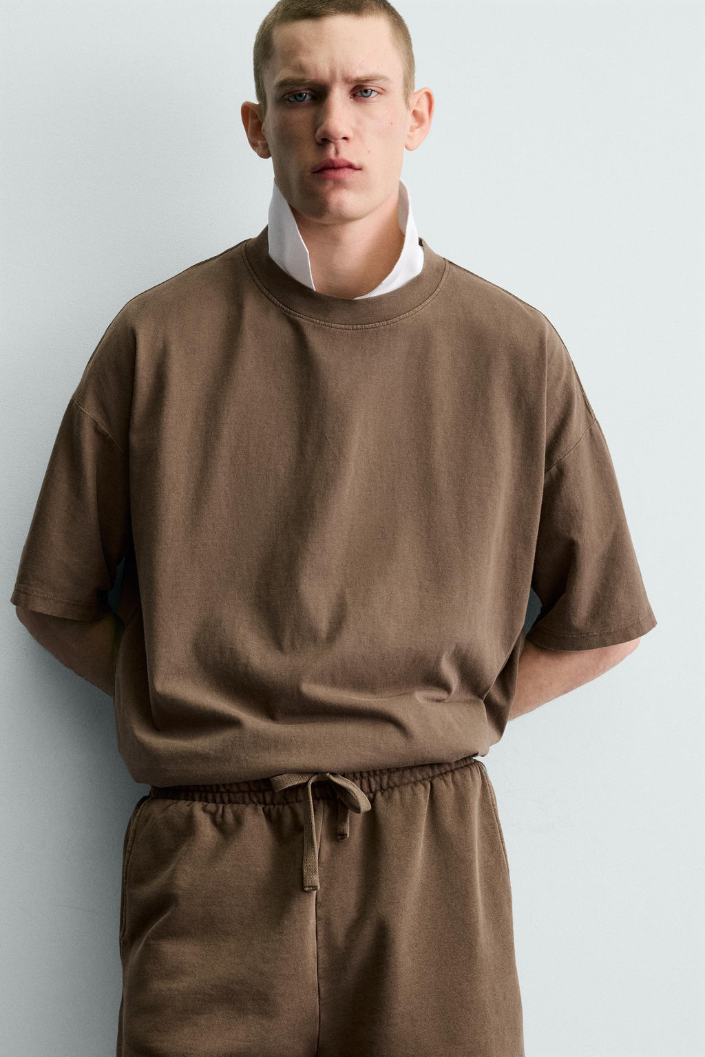 CAMISETA B?SICA LAVADA / Marr?n - Zara фото 6