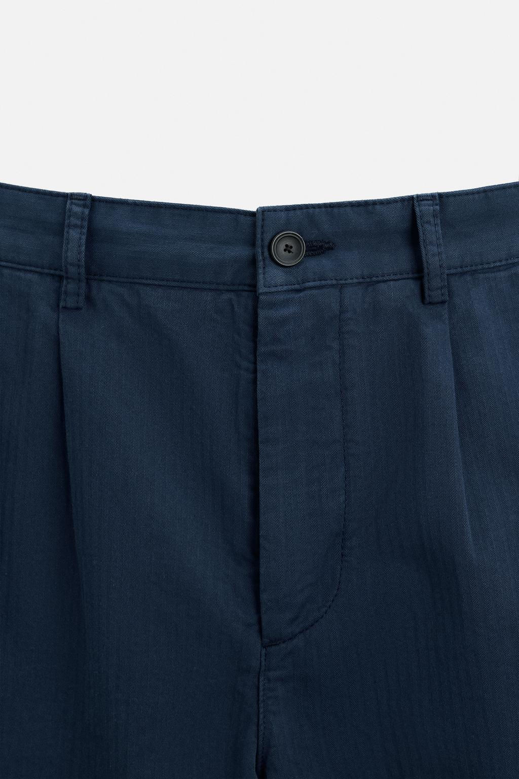 TEXTURED COTTON TROUSERS - Zara фото 8