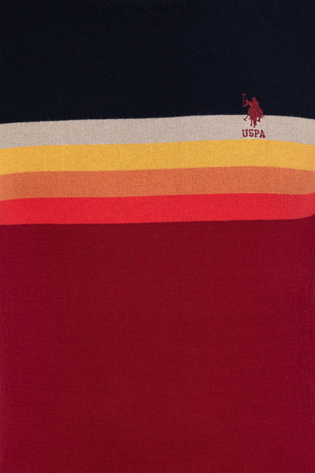 Мужской трикотажный свитер вишневого цвета с круглым вырезом Неожиданная скидка в корзине - U.s. polo assn фото 6