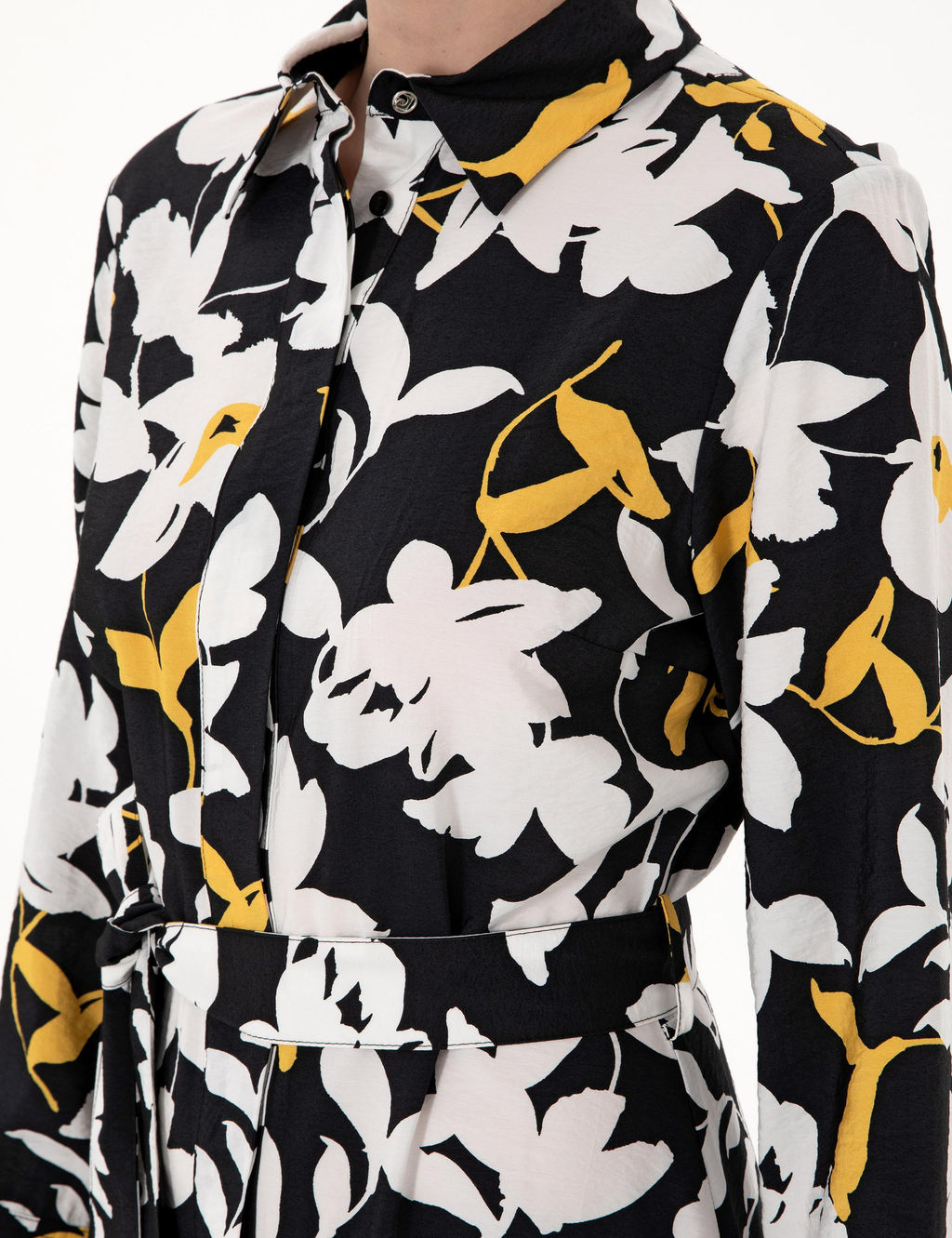 Siyah Comfort Fit Dokuma Elbise - Pierre cardin фото 6