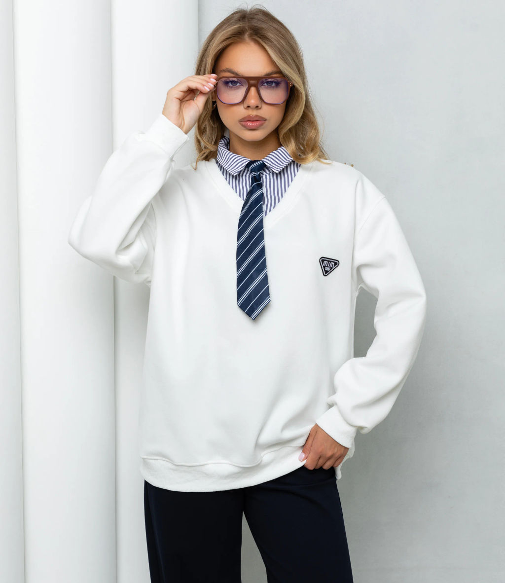 Свитшот #КТ759, белый