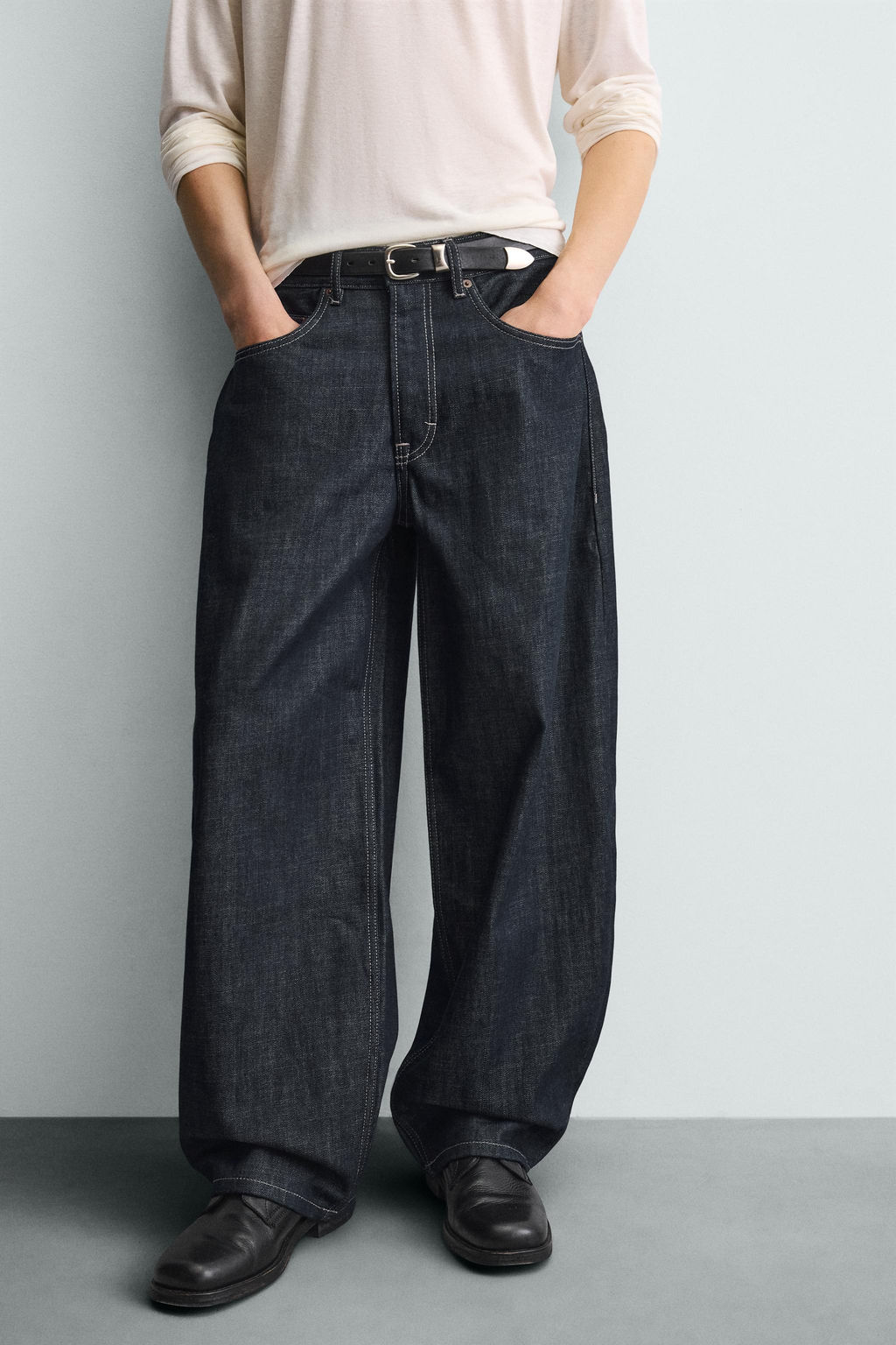 JEANS BALLOON FIT / Marino / Blanco - Zara фото 5