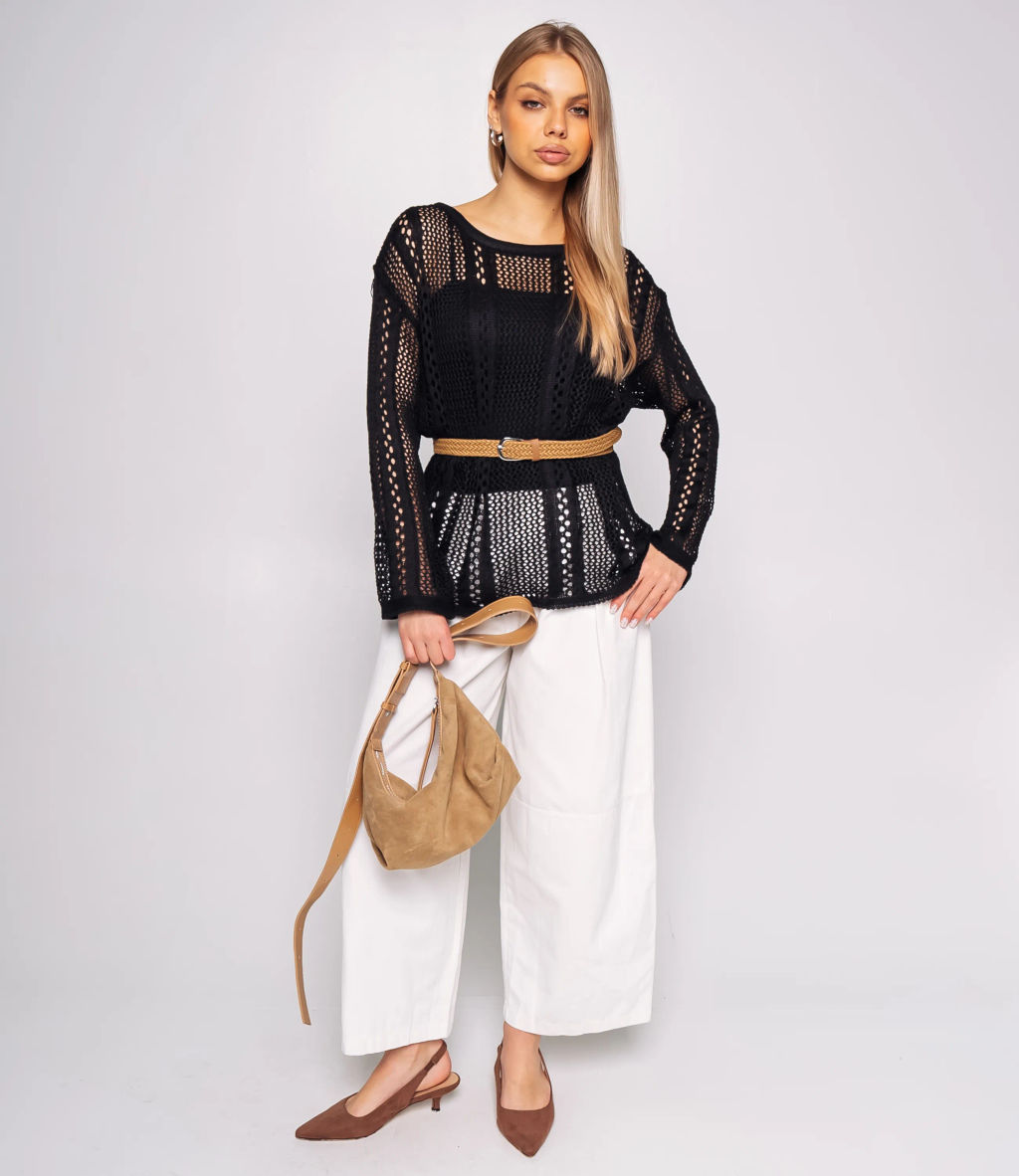 Лонгслив+топ #КТ2983, чёрный