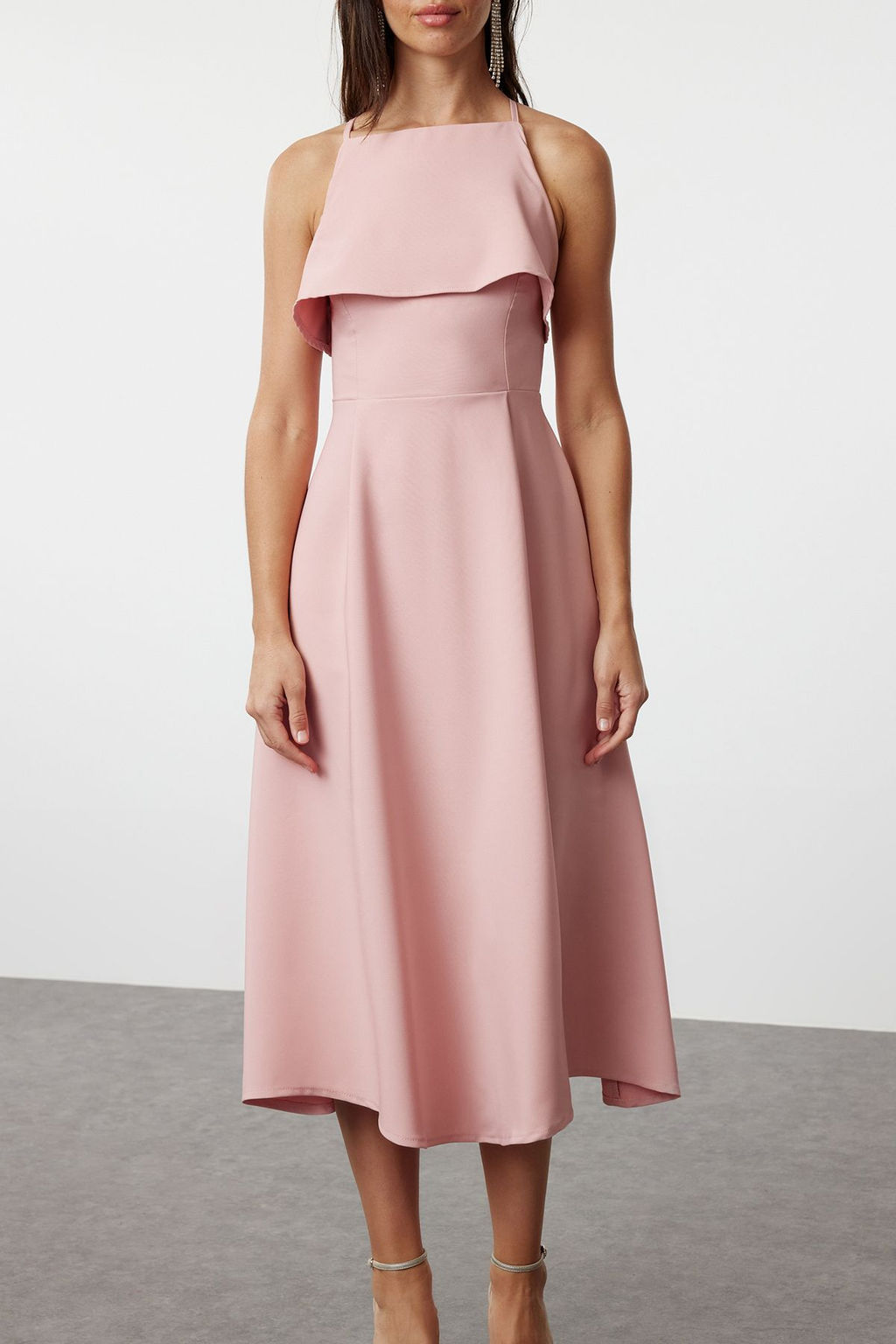 Gul Kurusu A-Kesim Dokuma Elbise TPRSS24EL00177 - Trendyolmilla фото 3