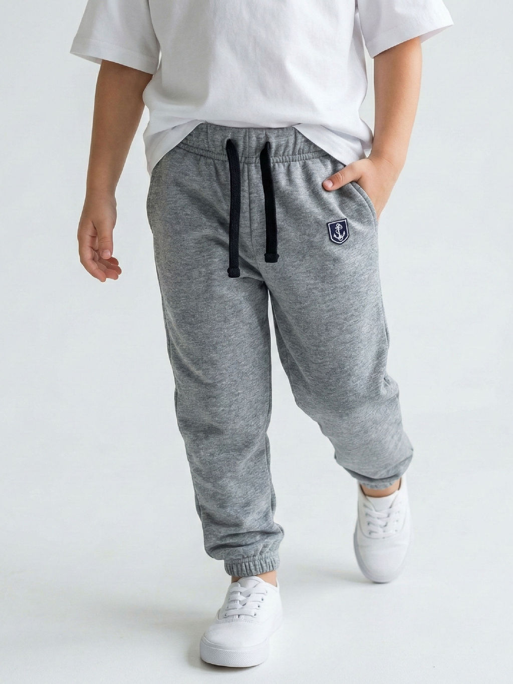 Брюки для мальчика 22-0519 темно-серый меланж