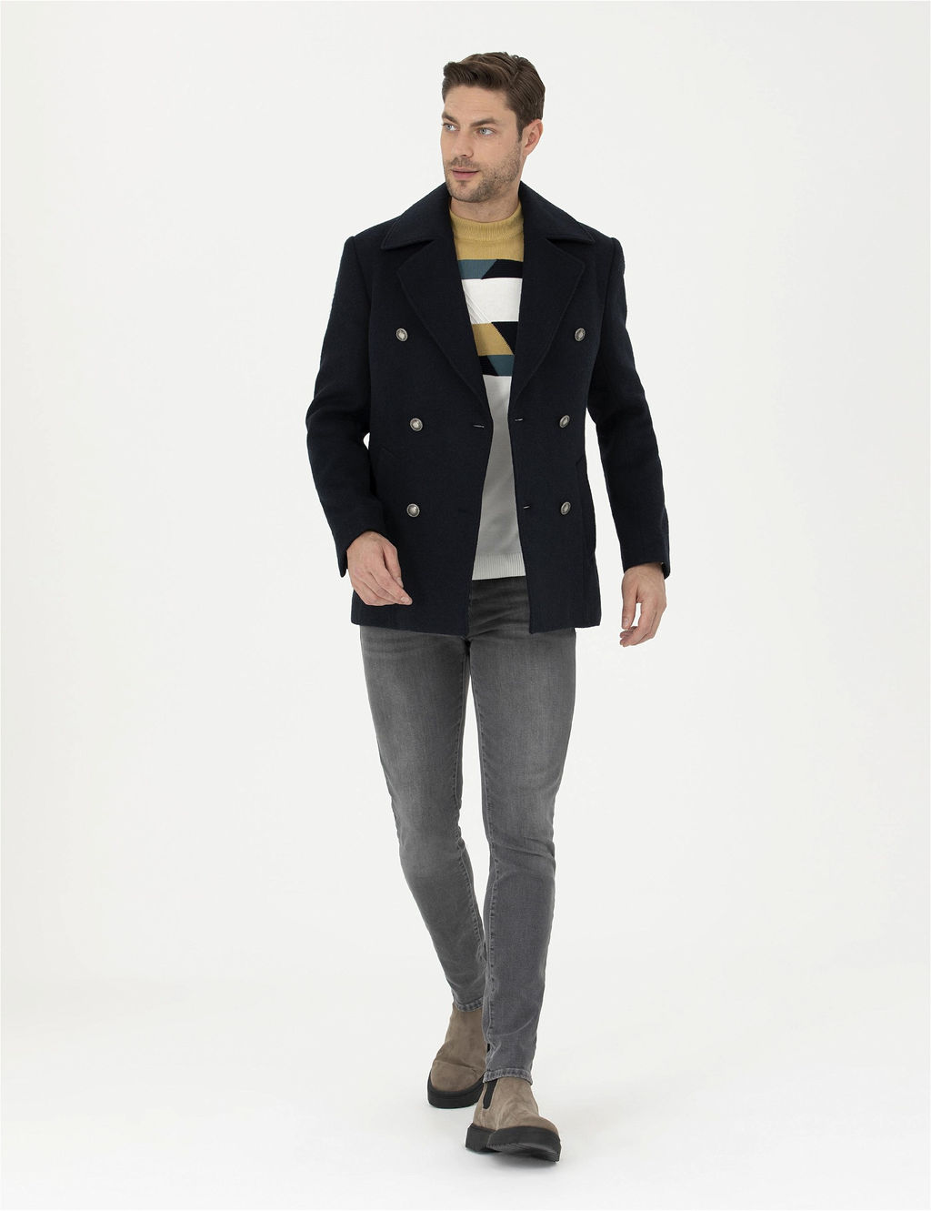 Lacivert Slim Fit Ka_e Kaban