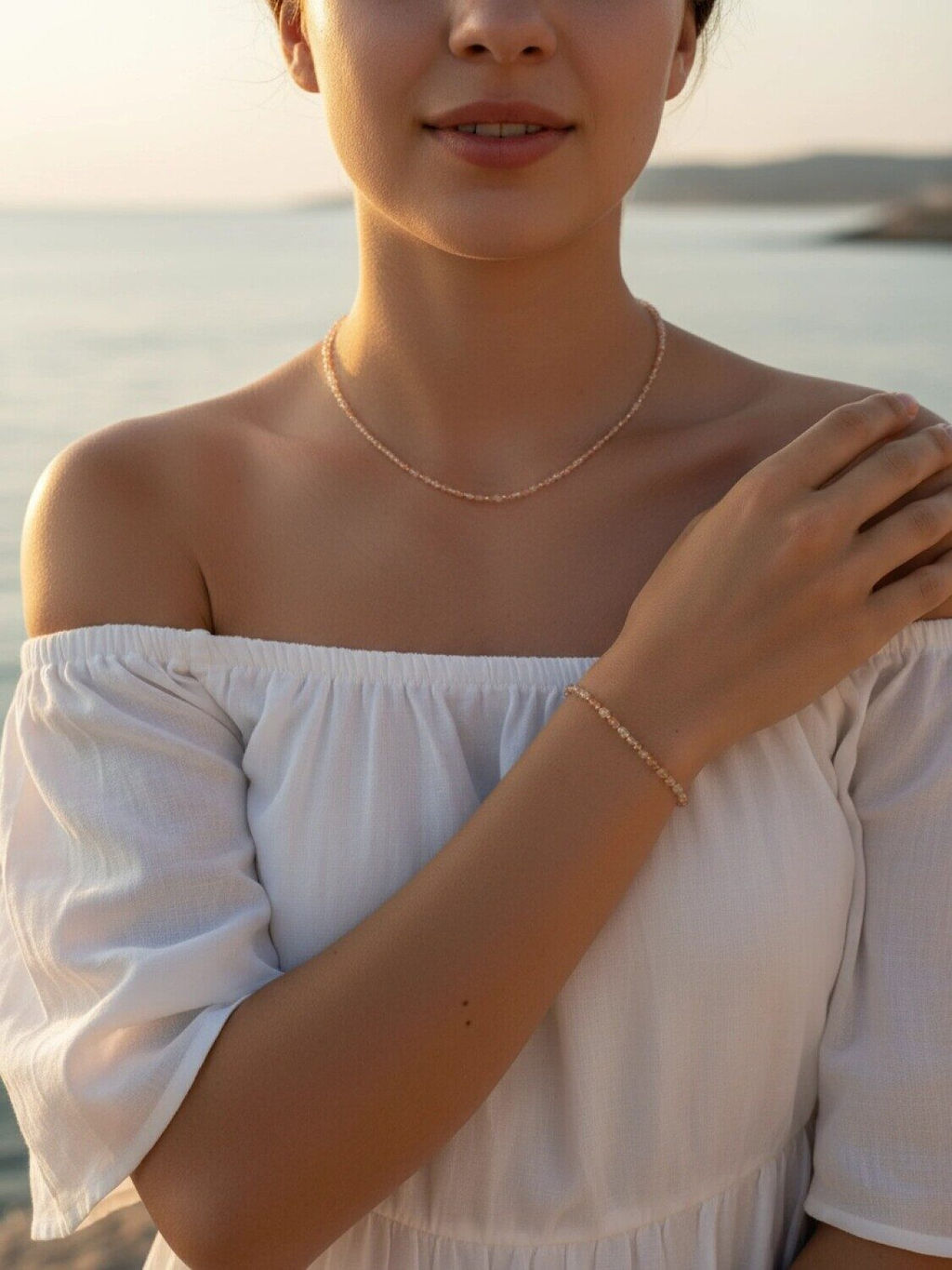 Комплект из натуральных камней и кристаллов