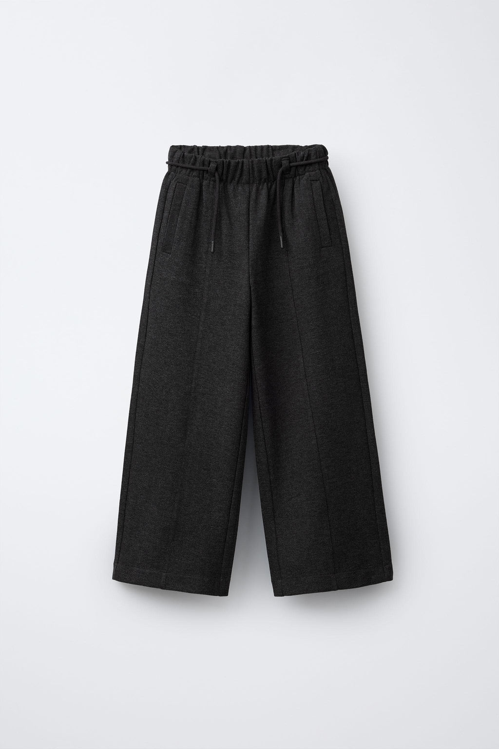 HERRINGBONE WIDE-LEG TROUSERS